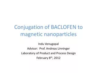 conjugation of baclofen to magnetic nanoparticles