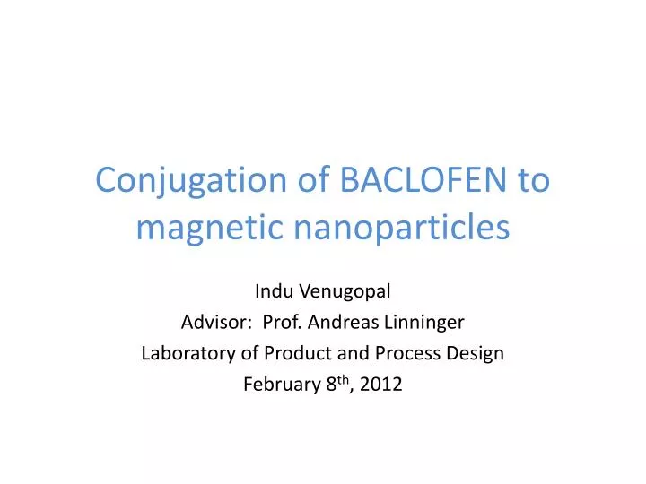 conjugation of baclofen to magnetic nanoparticles