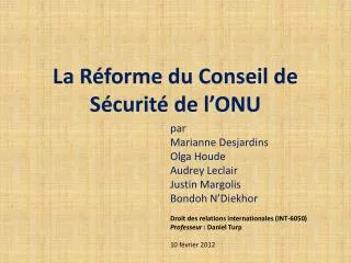 la r forme du conseil de s curit de l onu