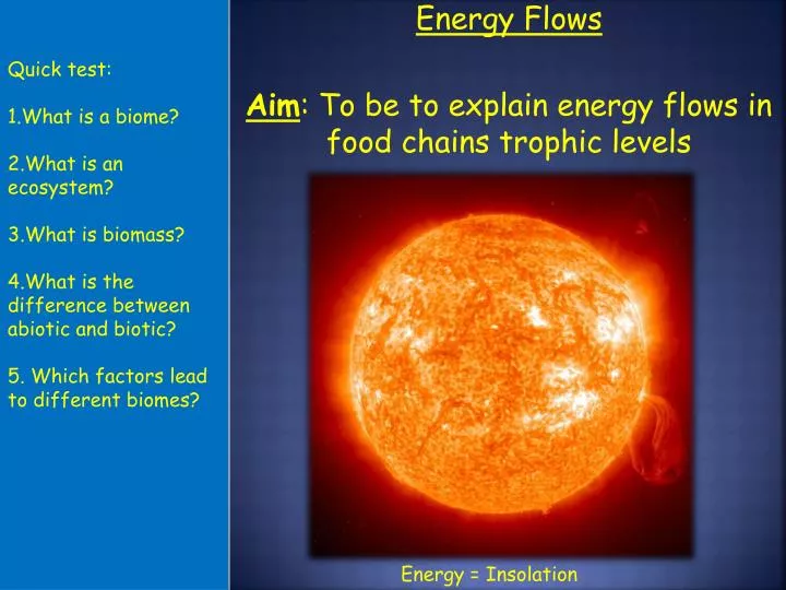 energy flows aim to be to explain energy flows in food chains trophic levels
