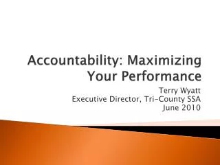 Accountability: Maximizing Your Performance