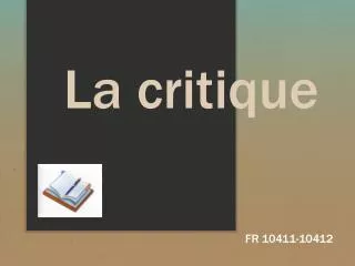 la critique