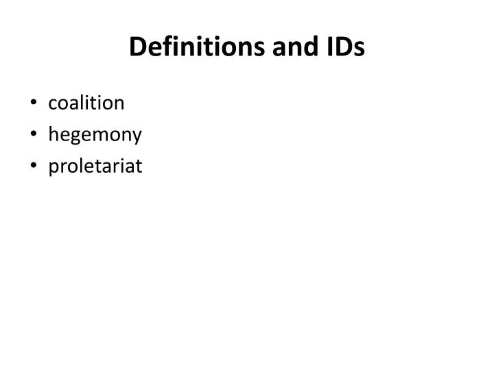 definitions and ids