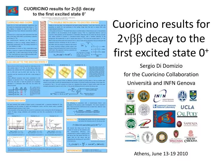 cuoricino results for 2 nbb decay to the first excited state 0