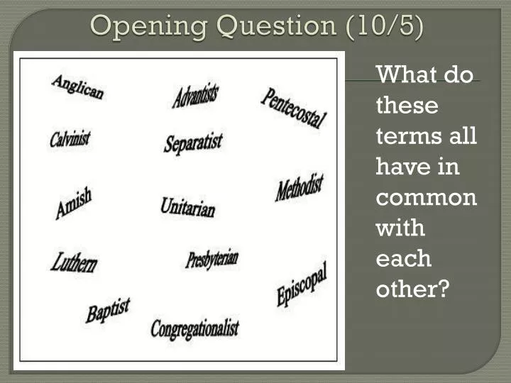 opening question 10 5