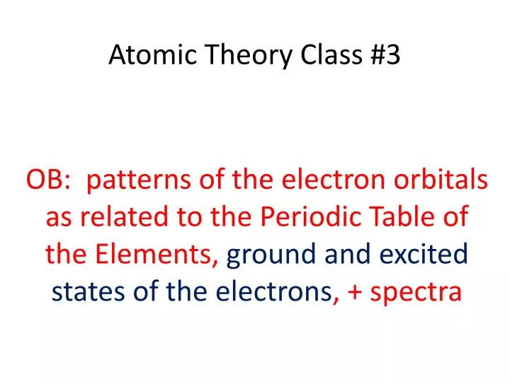 atomic theory class 3