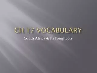 CH 17 Vocabulary