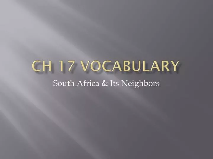 ch 17 vocabulary
