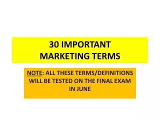 30 IMPORTANT MARKETING TERMS