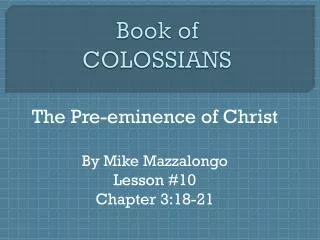 Book of COLOSSIANS
