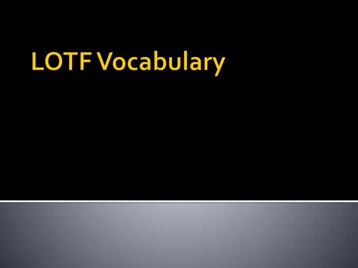lotf vocabulary
