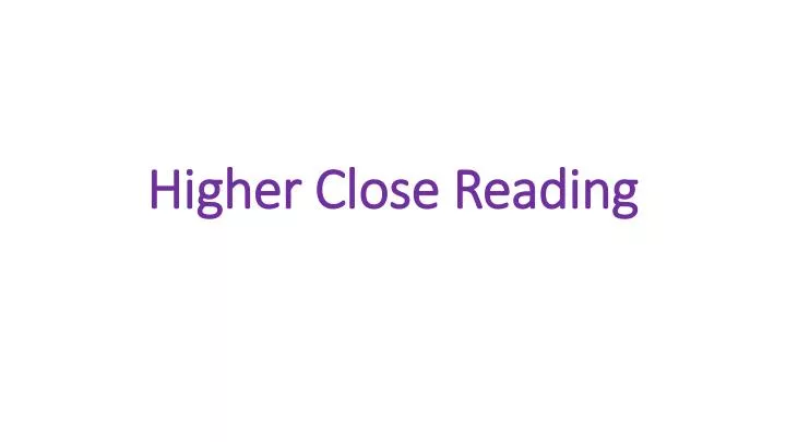 higher close reading