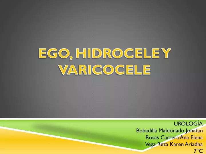 ego hidrocele y varicocele