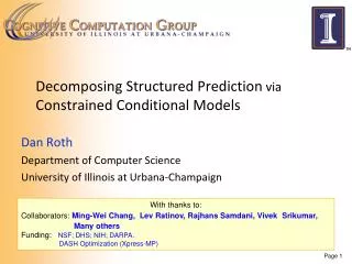 Decomposing Structured Prediction via Constrained Conditional Models