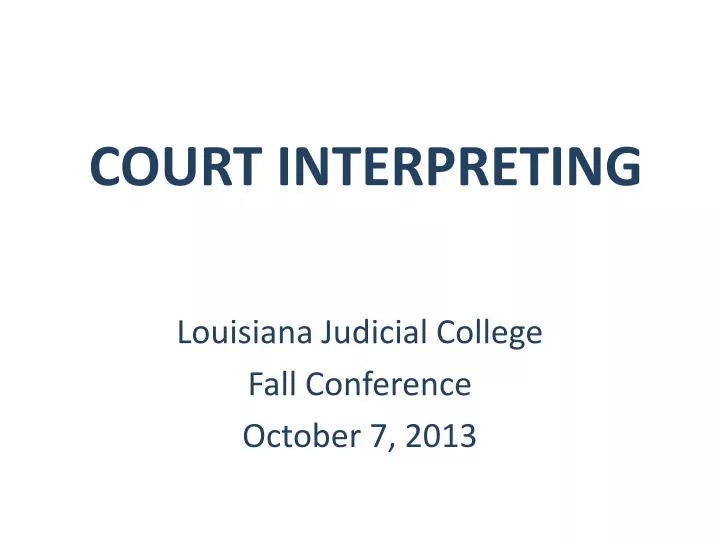 court interpreting