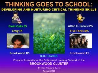 Prepared Especially for the Professional Learning Network of the BROOKWOOD CLUSTER