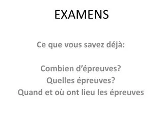 examens