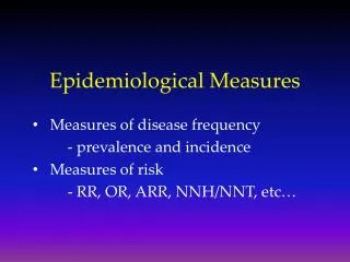 Epidemiological Measures