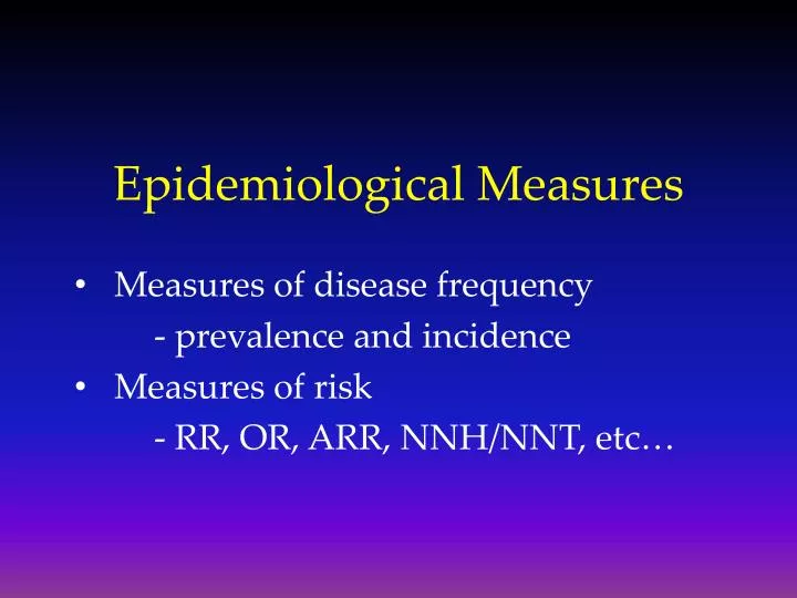 epidemiological measures