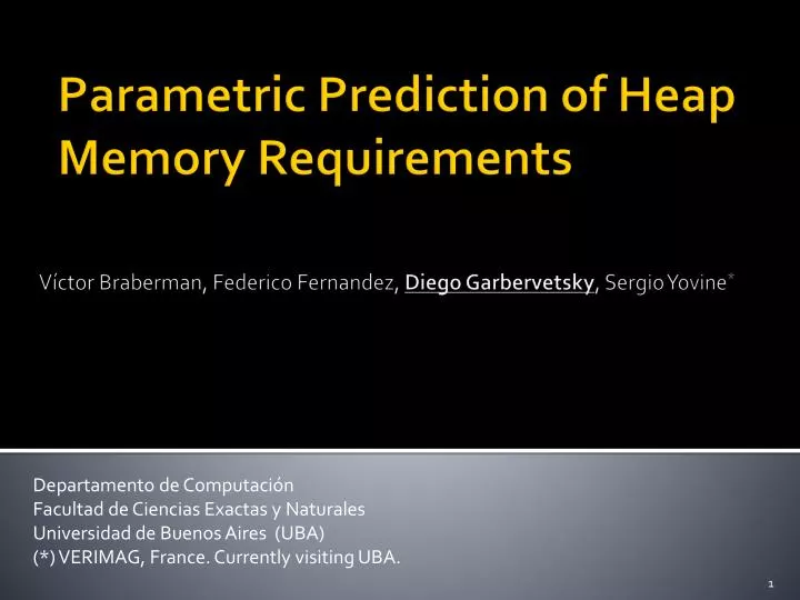 parametric prediction of heap memory requirements