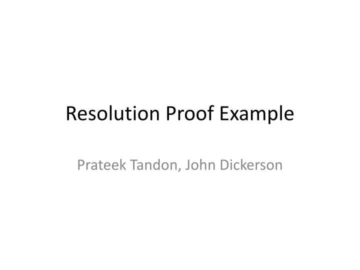 resolution proof example
