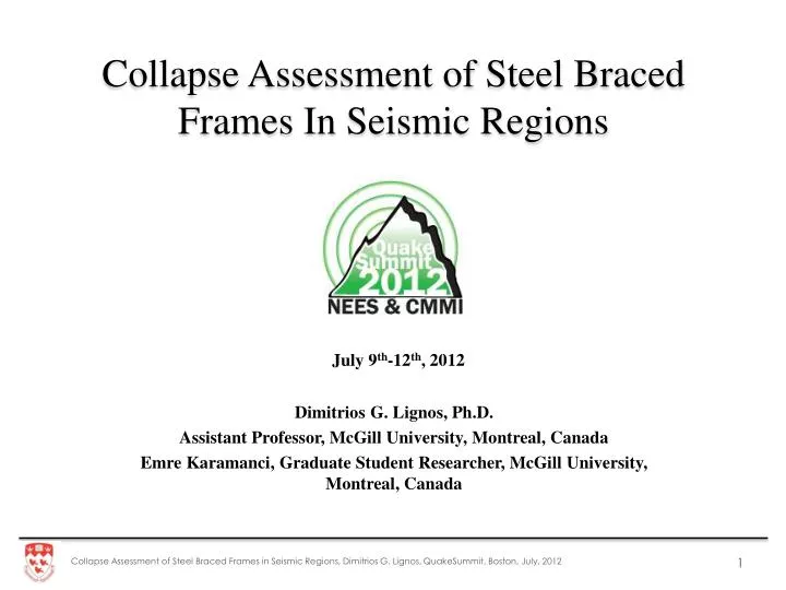 collapse assessment of steel braced frames in seismic regions