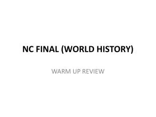 NC FINAL (WORLD HISTORY)