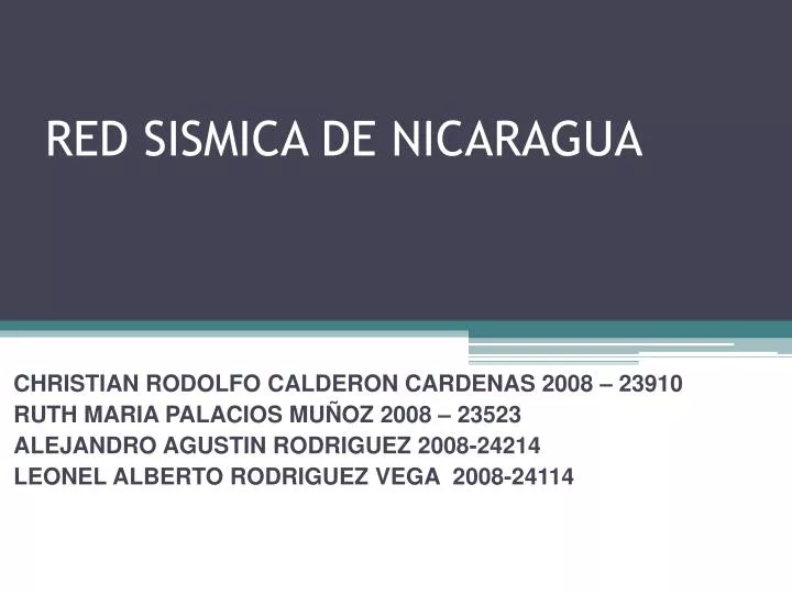 red sismica de nicaragua