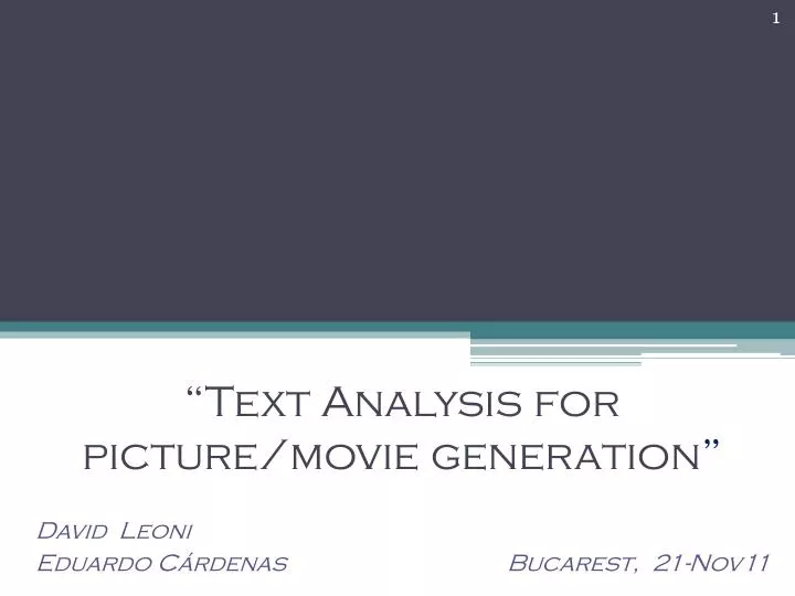 text analysis for picture movie generation