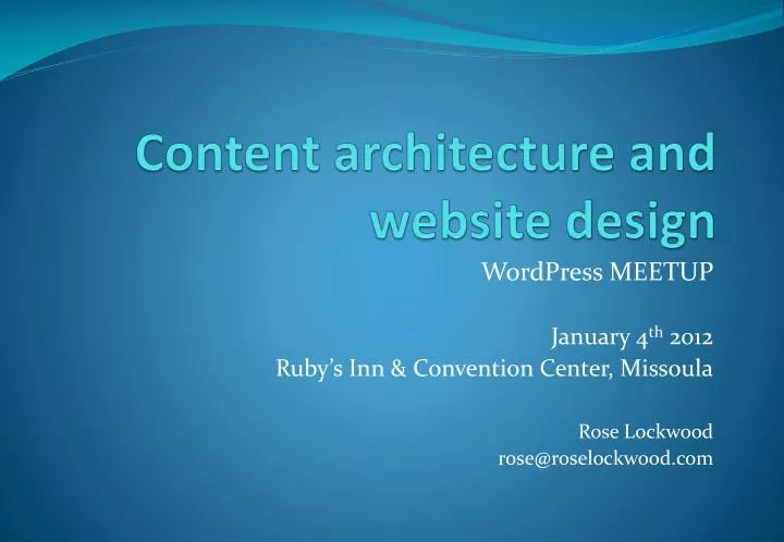 content architecture and website design