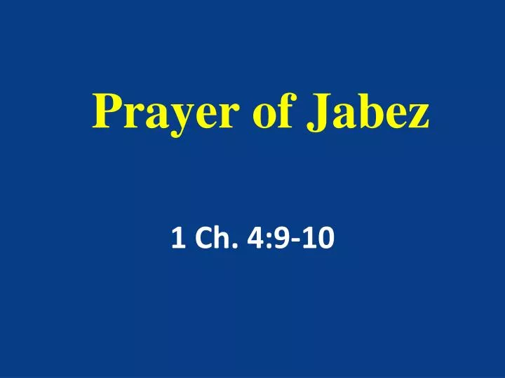 prayer of jabez