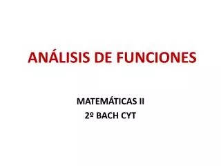 ANÁLISIS DE FUNCIONES