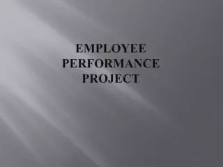 Employee Performance Project