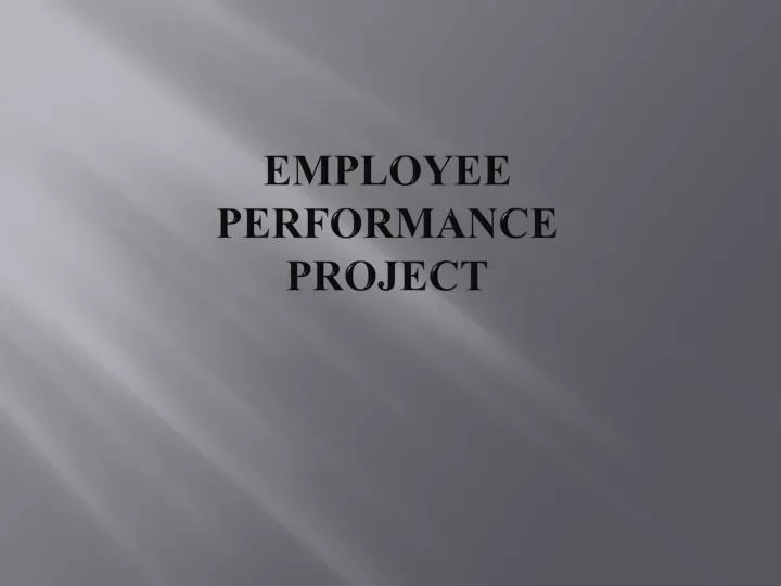 employee performance project