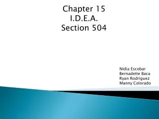 Chapter 15 I.D.E.A. Section 504