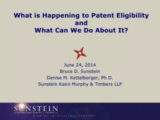 What is Happening to Patent Eligibility and What Can We Do About It?