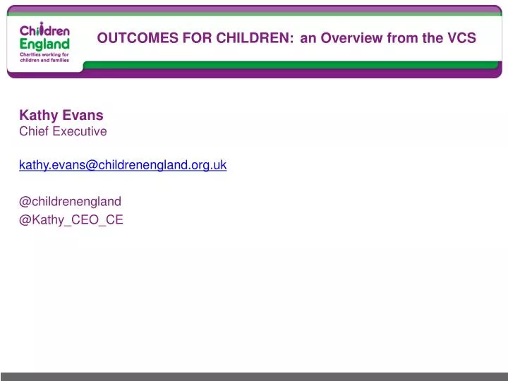 outcomes for children an overview from the vcs