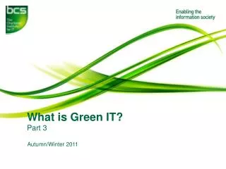 What is Green IT?