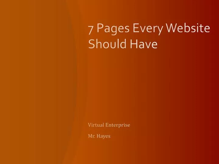 7 pages every website should have