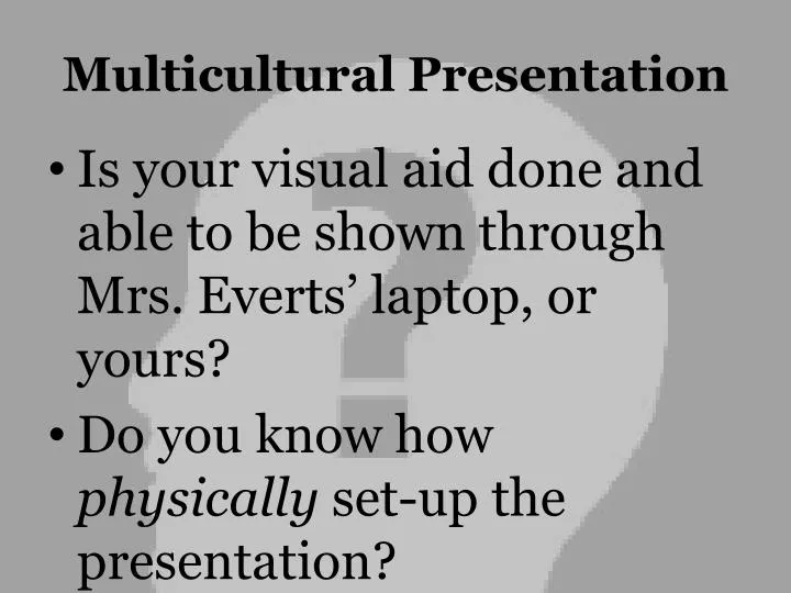 multicultural presentation