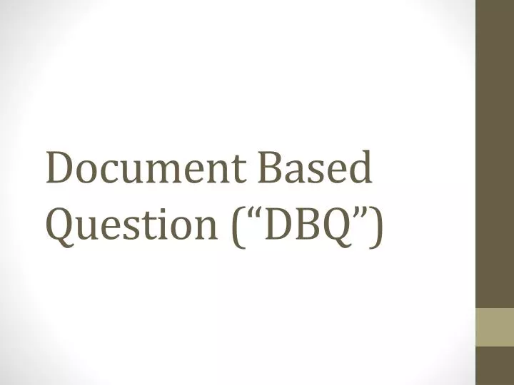 document based question dbq