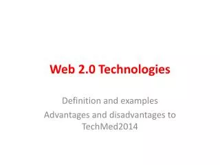 Web 2.0 Technologies