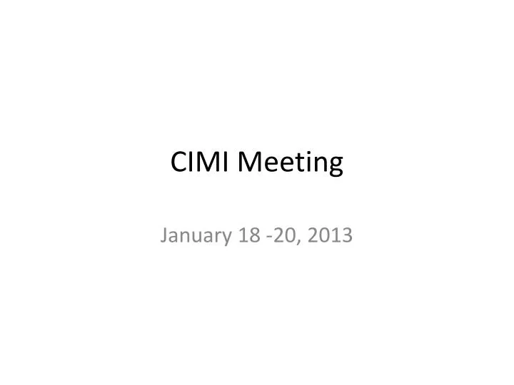 cimi meeting