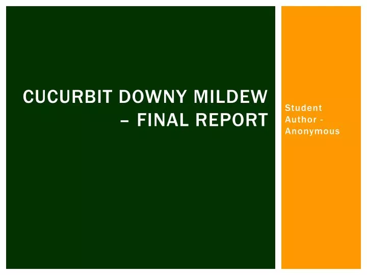 cucurbit downy mildew final report