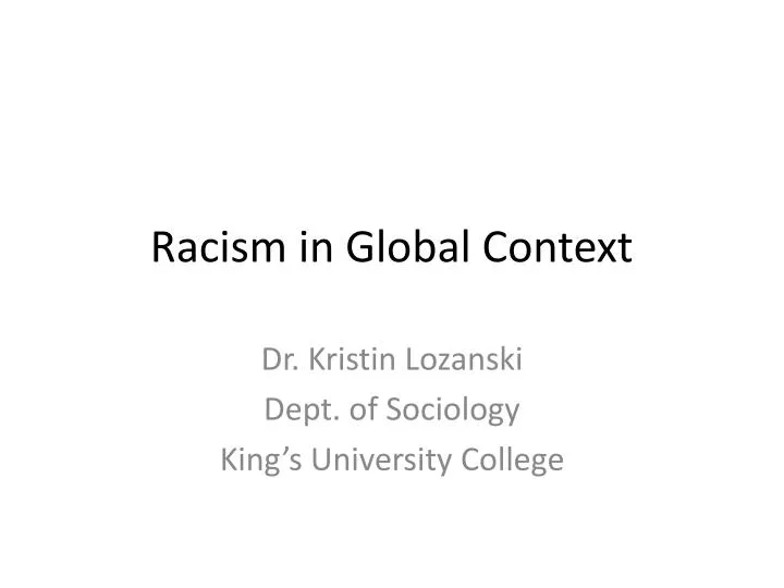 racism in global context