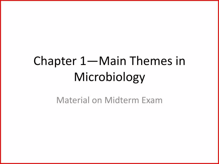 chapter 1 main themes in microbiology