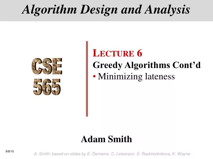 algorithm design and analysis