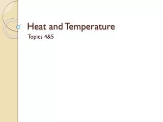 heat and temperature