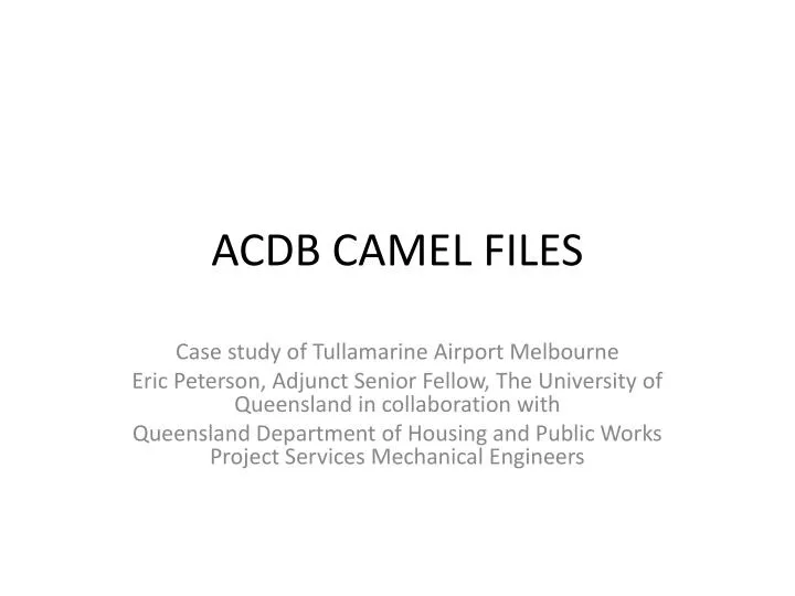 acdb camel files