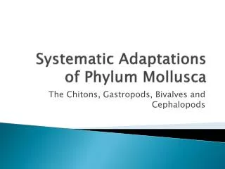 Systematic Adaptations of Phylum Mollusca